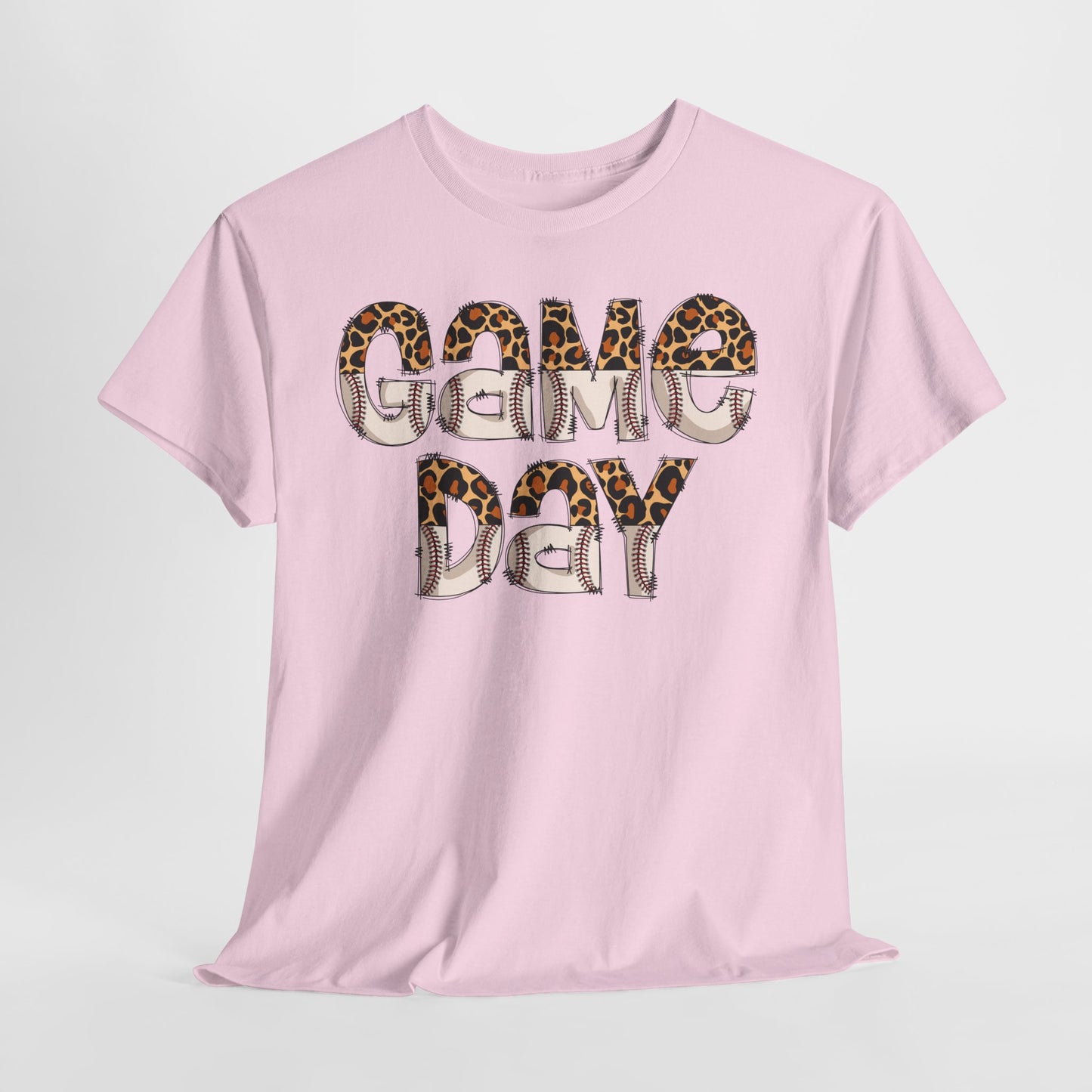 Game Day Split Leopard Print Baseball Graphic Shirt