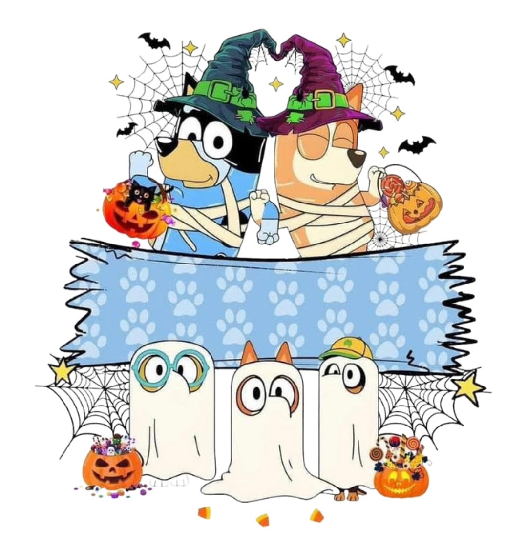Halloween Bag Design - Bluey with Ghosts