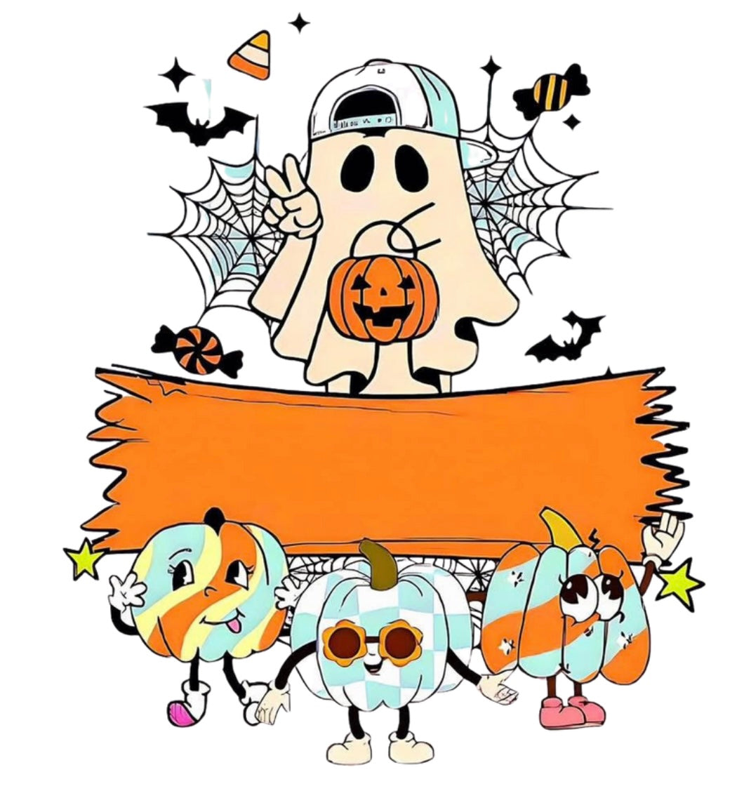 Halloween Bag Design - Ghost with Hat and Peace Sign
