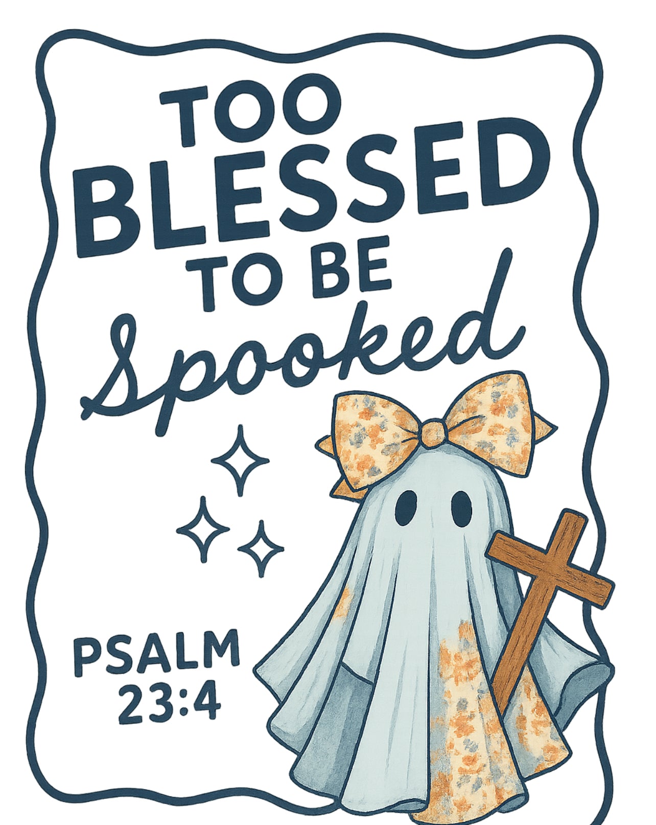 Too Blessed To Be Stressed Patchwork Ghost