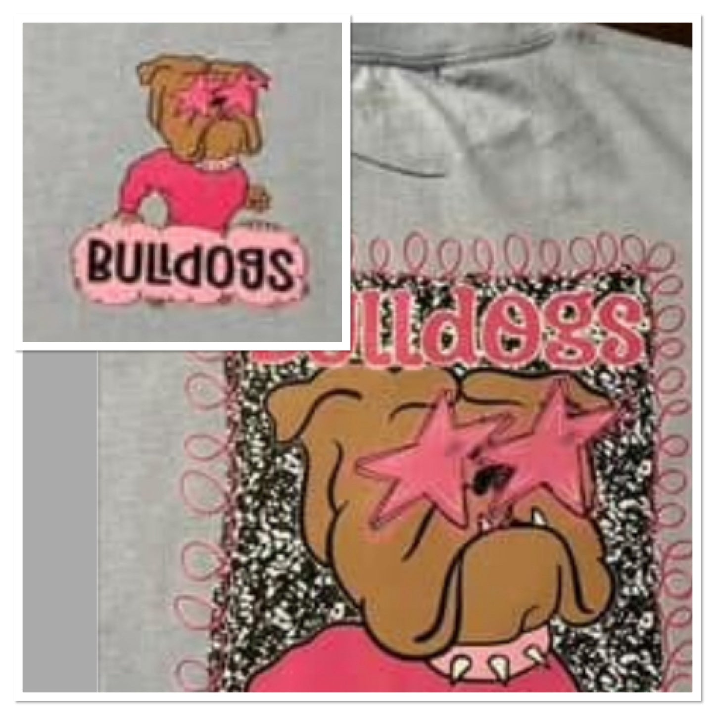 *SALE ITEM Doodle Border Preppy Bulldogs Front/Back Design