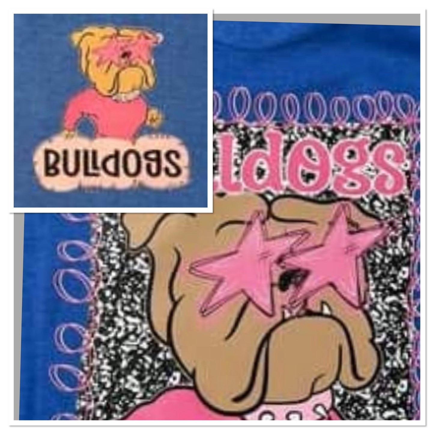 *SALE ITEM Doodle Border Preppy Bulldogs Front/Back Design
