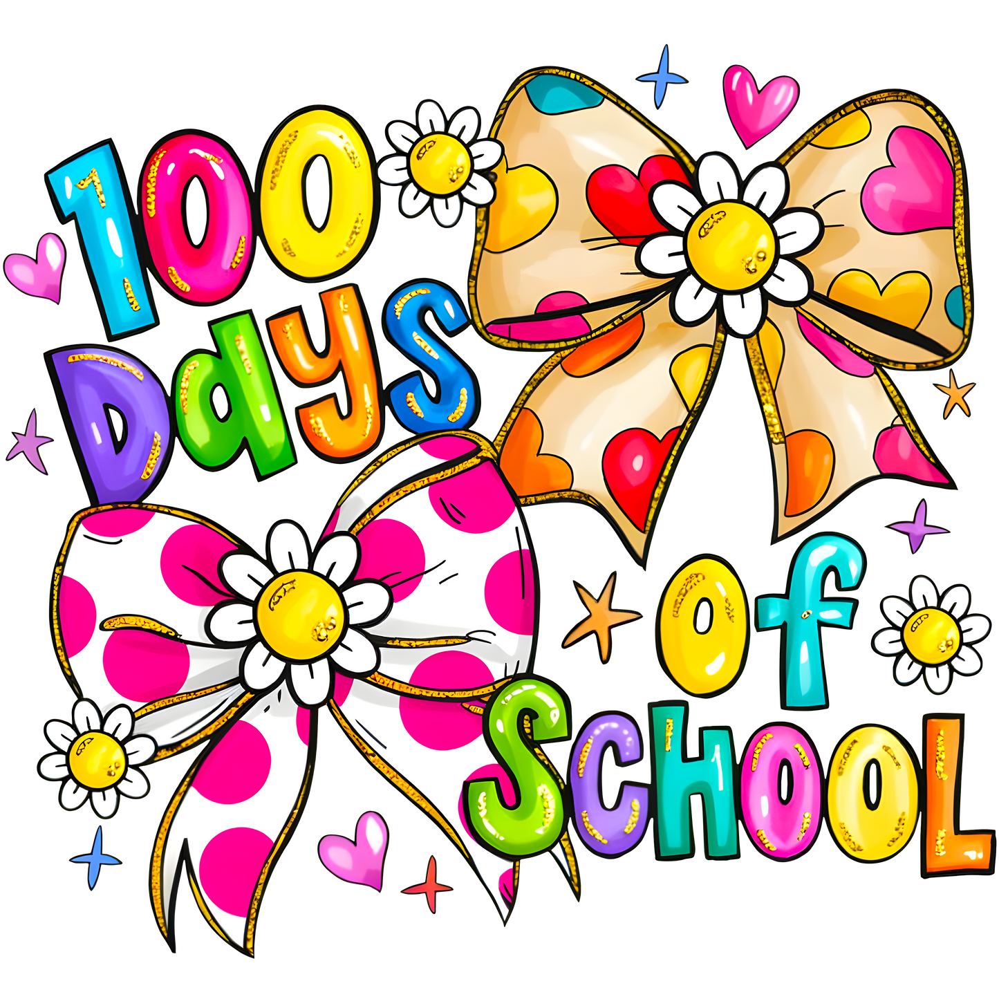 100 Days Polka Dot Bow