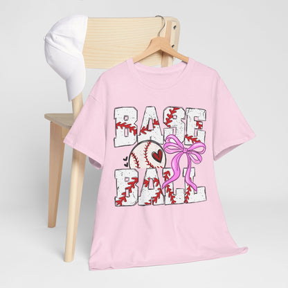 Baseball Tee — Cute Pink Bow Graphic Shirt