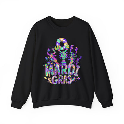 Mardi Gras Watercolor Crawfish on a Gildan Sweatshirt