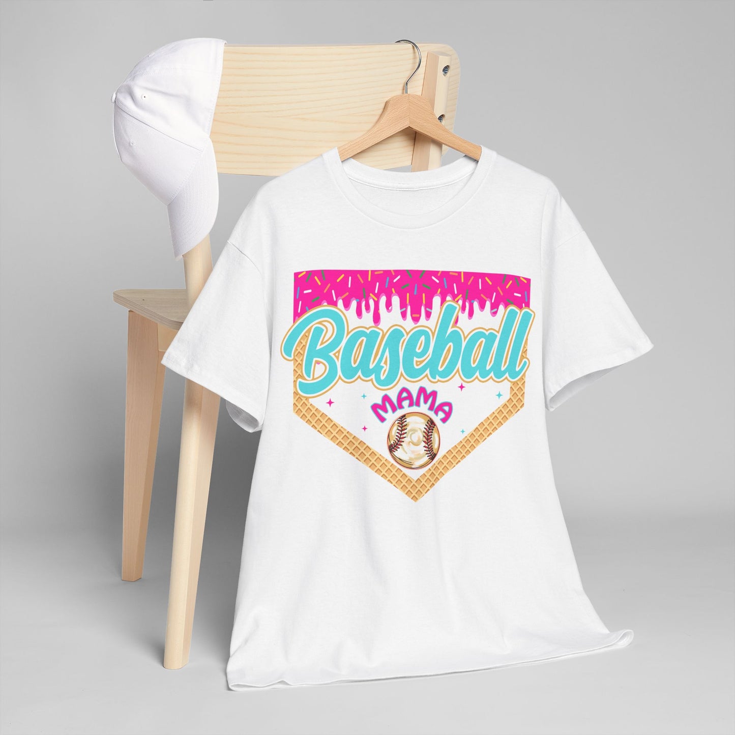 Baseball Mama Drip Tee — Ice Cream Drip Baseball Mama Graphic Shirt