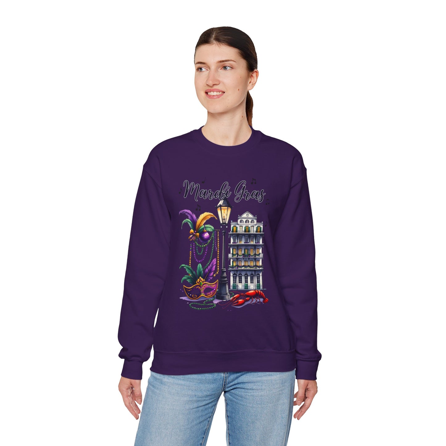 Mardi Gras Street Town Gildan Sweatshirt