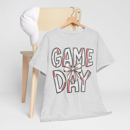 Game Day Baseball Letters Coquette Bow Graphic Shirt