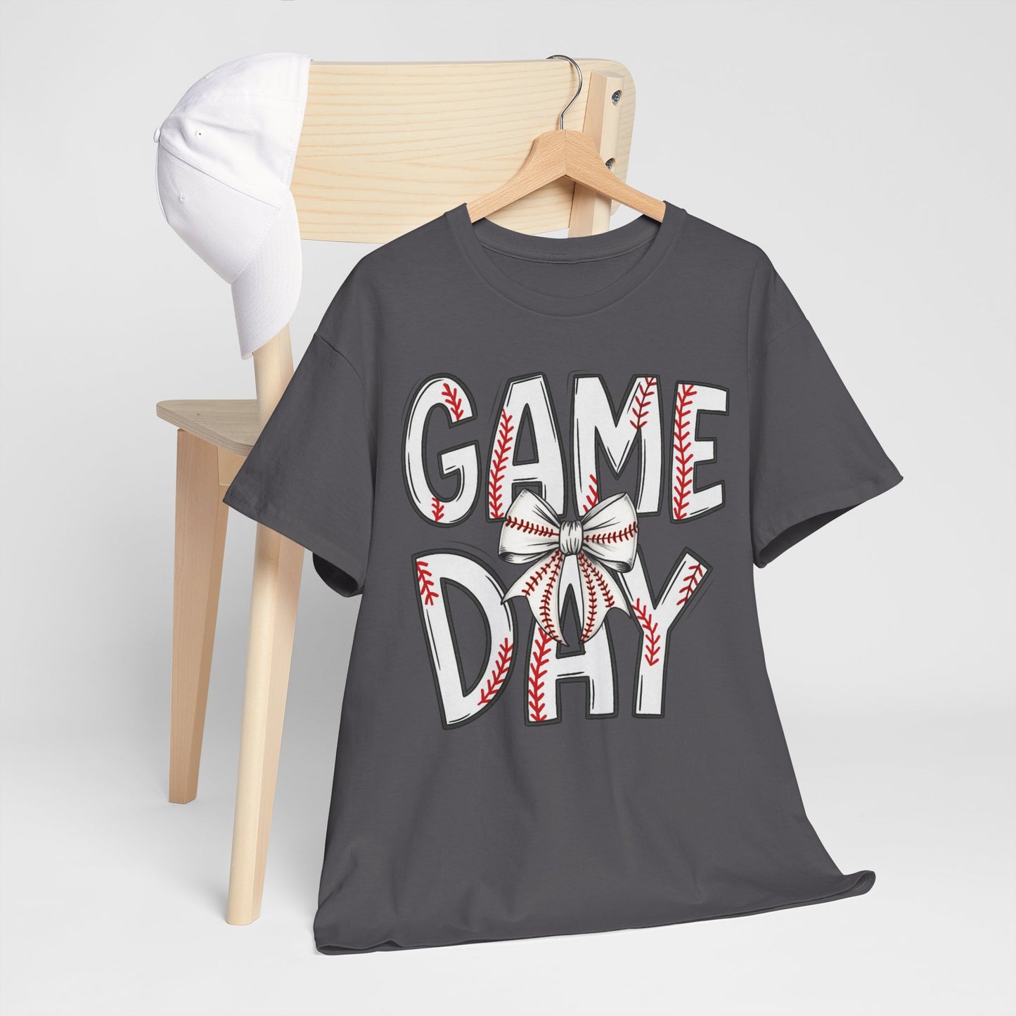 Game Day Baseball Letters Coquette Bow Graphic Shirt