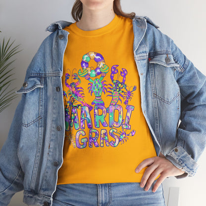 Mardi Gras Watercolor Crawfish on a Gildan T-Shirt