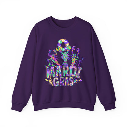 Mardi Gras Watercolor Crawfish on a Gildan Sweatshirt