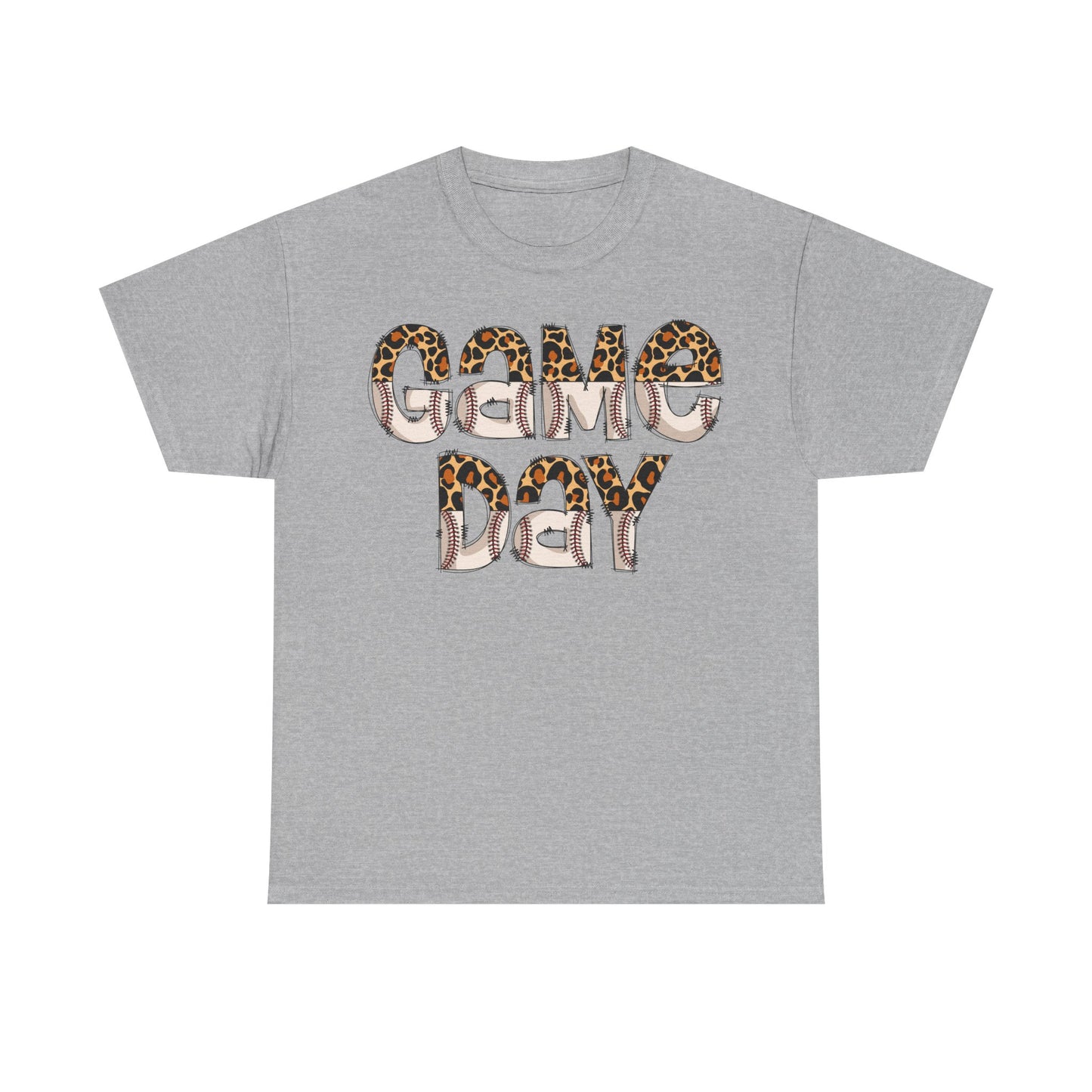 Game Day Split Leopard Print Baseball Graphic Shirt