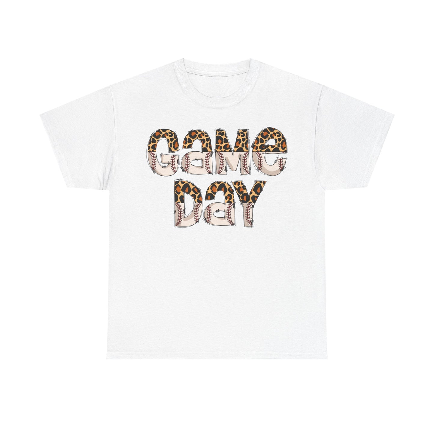 Game Day Split Leopard Print Baseball Graphic Shirt