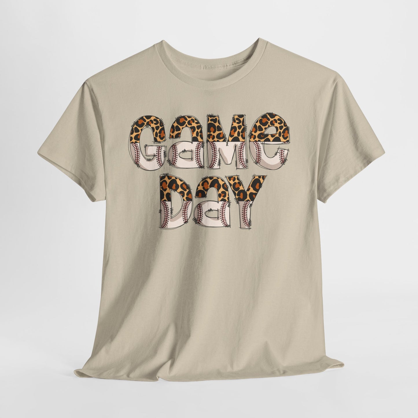 Game Day Split Leopard Print Baseball Graphic Shirt