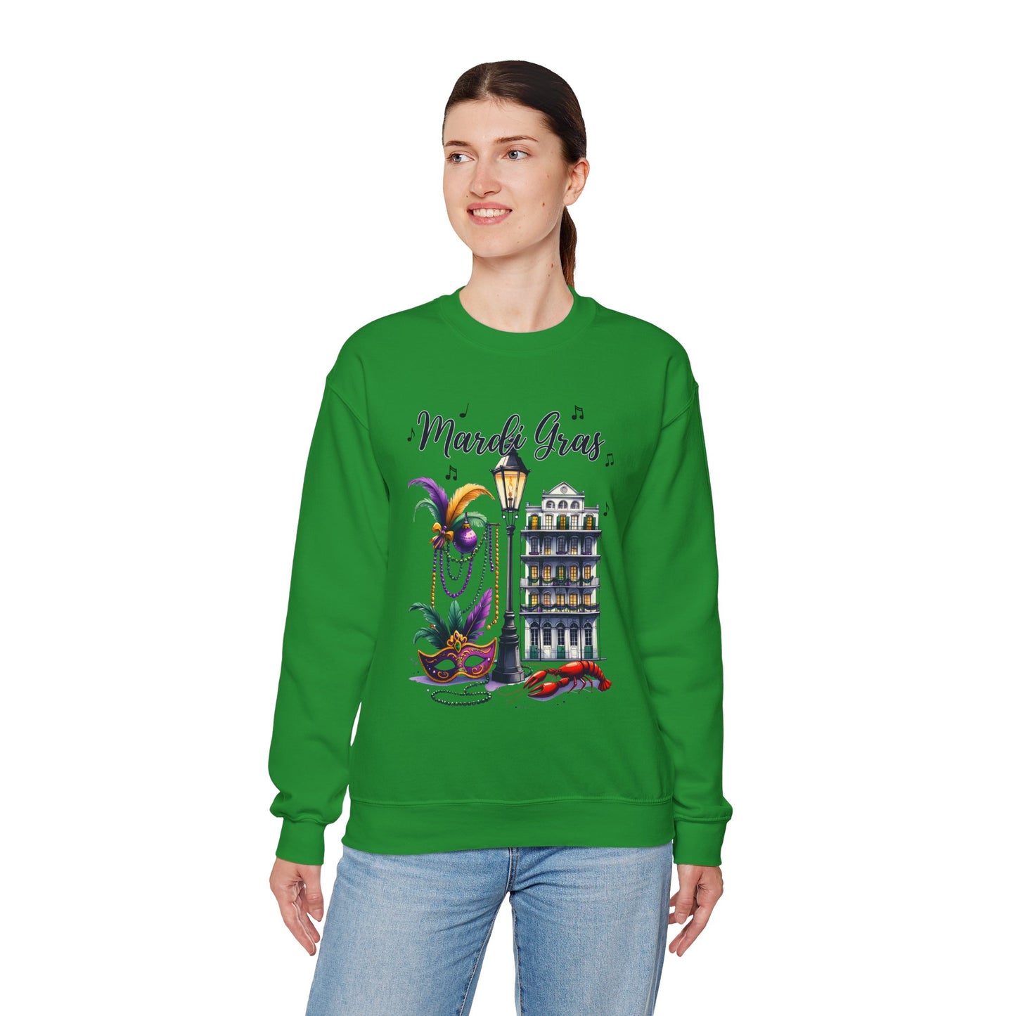 Mardi Gras Street Town Gildan Sweatshirt