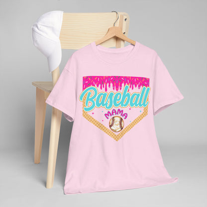 Baseball Mama Drip Tee — Ice Cream Drip Baseball Mama Graphic Shirt