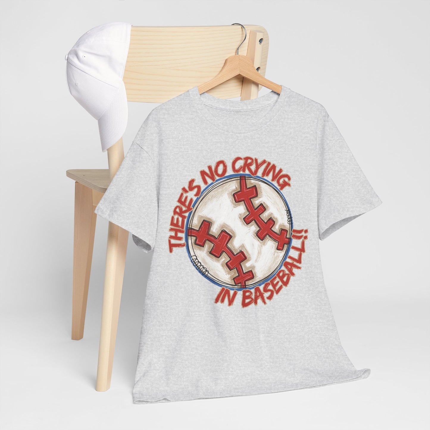 There’s No Crying in Baseball Watercolor Baseball Graphic Shirt