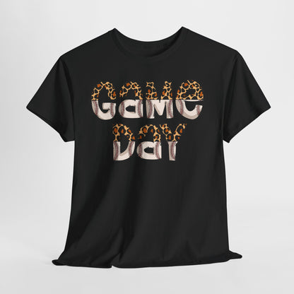 Game Day Split Leopard Print Baseball Graphic Shirt