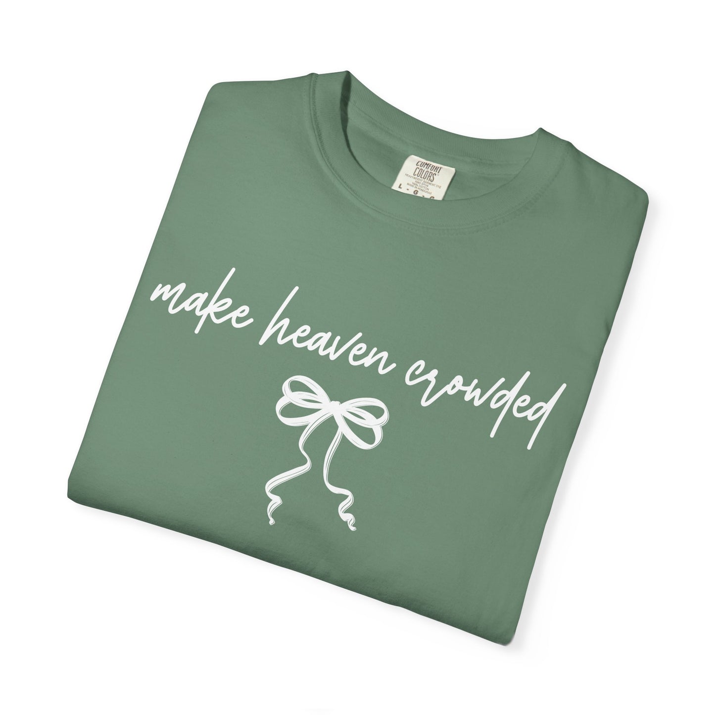 Make Heaven Expedited T-Shirt — Vintage Brown Script Bow Tee on Comfort Color Brand