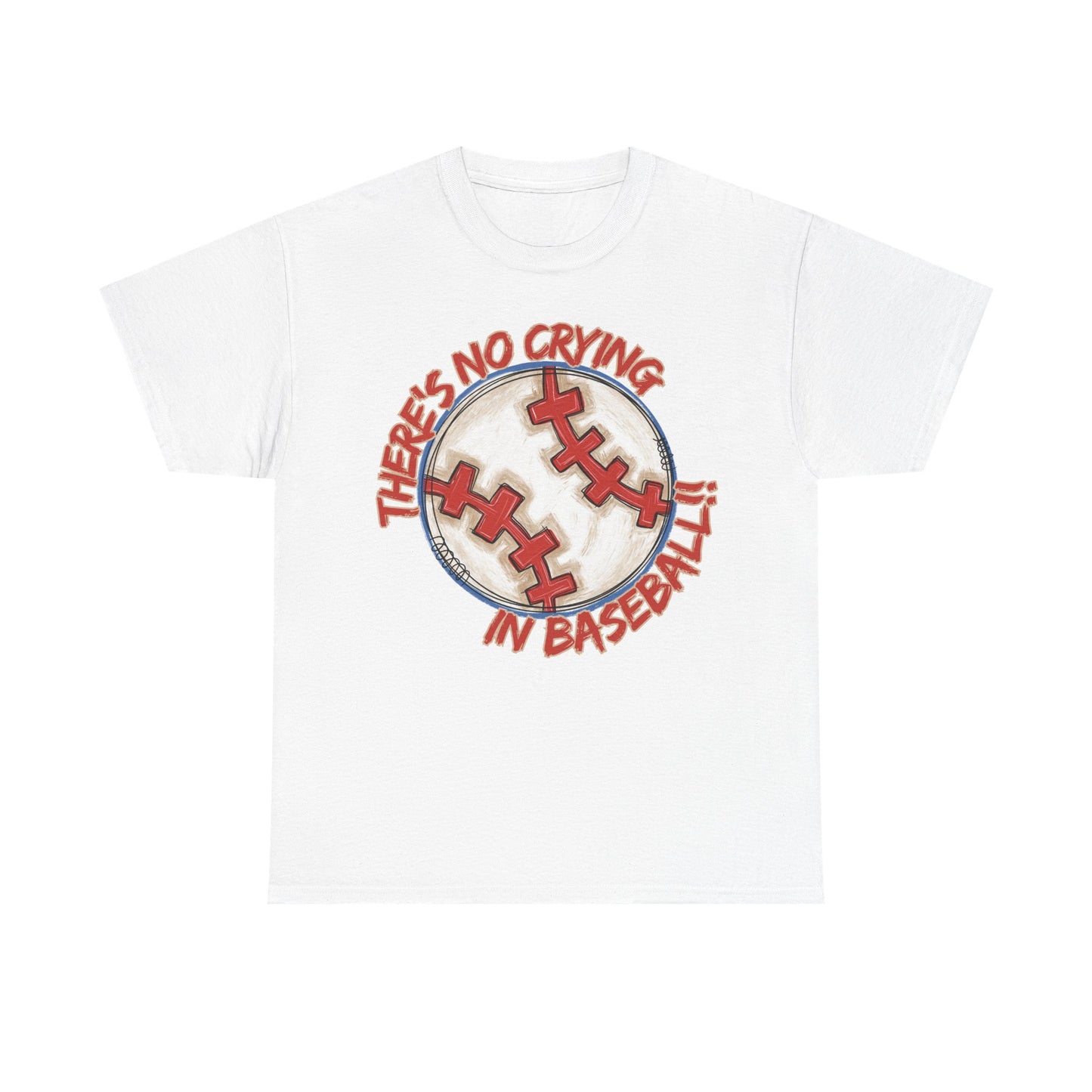 There’s No Crying in Baseball Watercolor Baseball Graphic Shirt