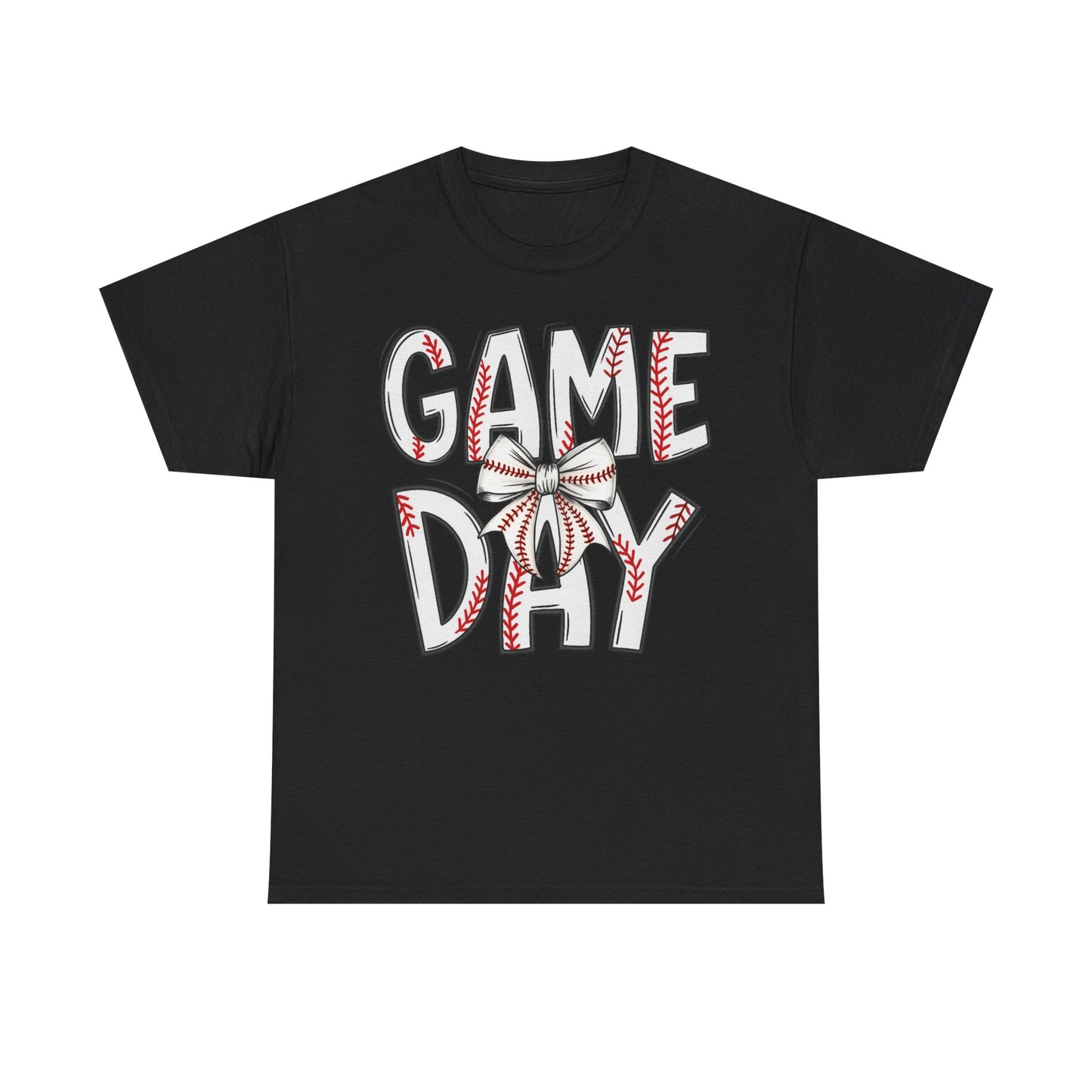 Game Day Baseball Letters Coquette Bow Graphic Shirt