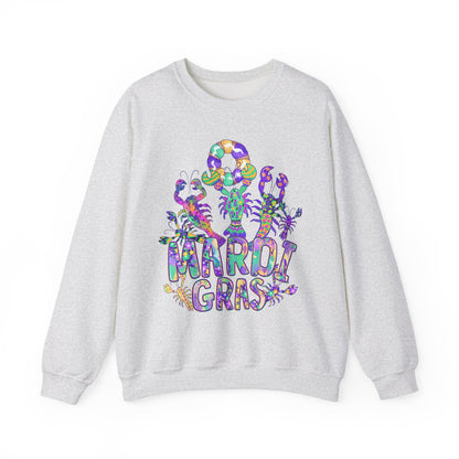 Mardi Gras Watercolor Crawfish on a Gildan Sweatshirt