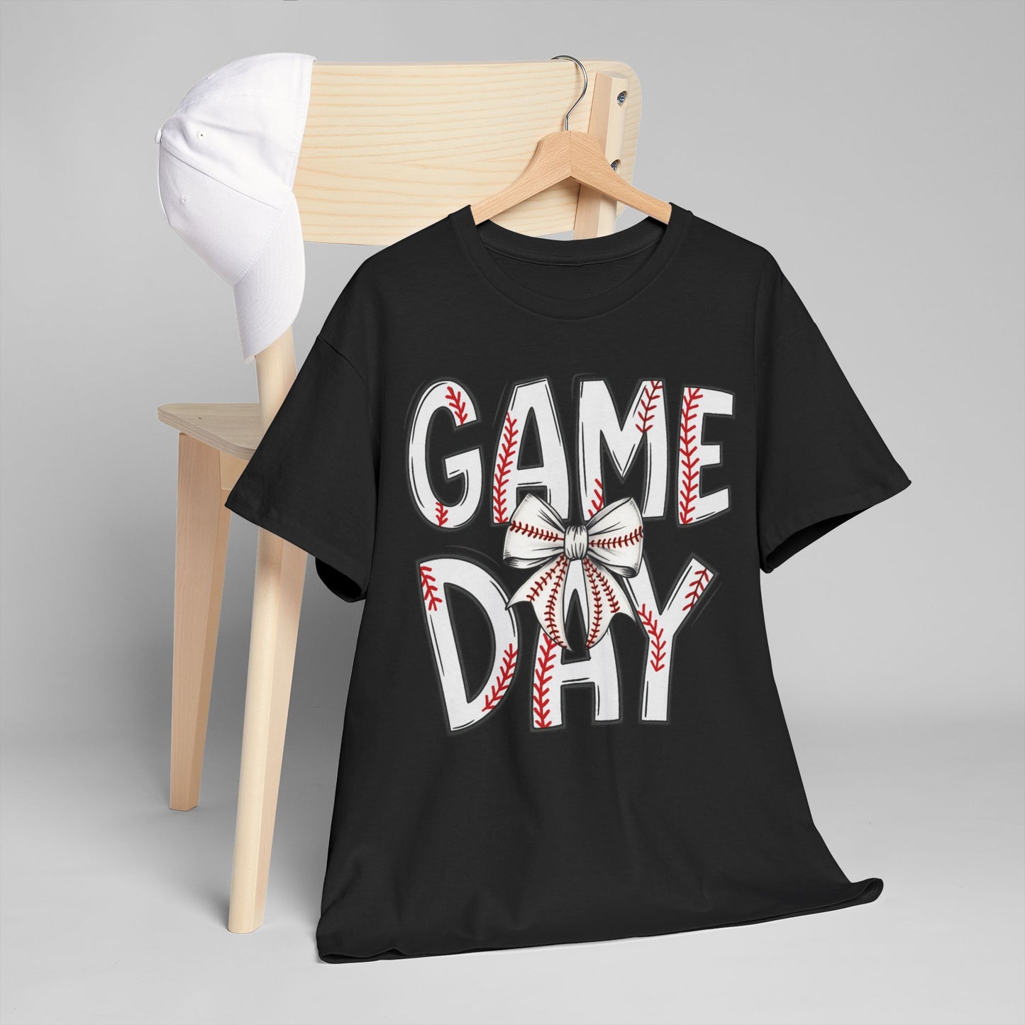 Game Day Baseball Letters Coquette Bow Graphic Shirt