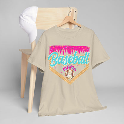 Baseball Mama Drip Tee — Ice Cream Drip Baseball Mama Graphic Shirt