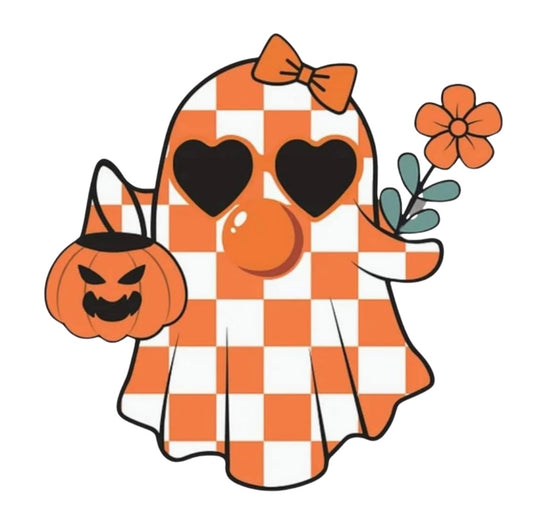Halloween Bag Design -  Orange Ghost with Bubble