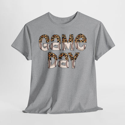 Game Day Split Leopard Print Baseball Graphic Shirt