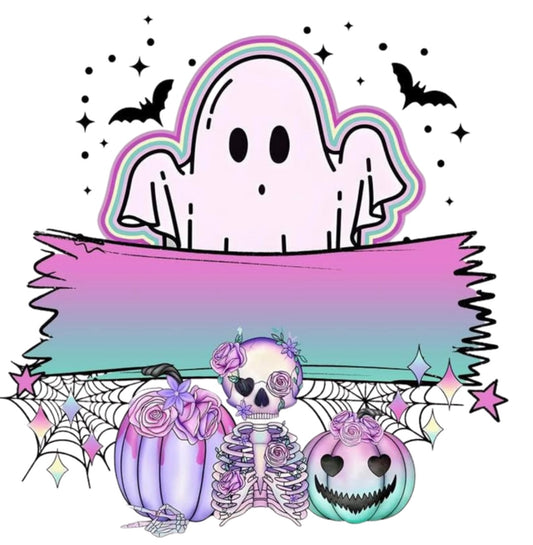 Halloween Bag Design - Pink/Teal Ghost