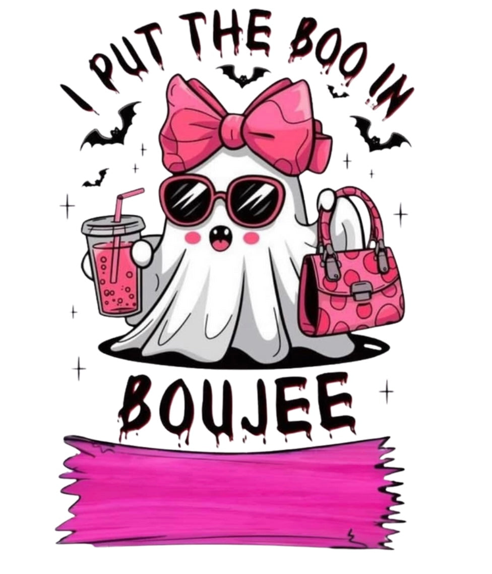 Halloween Bag Design -  BOO in Bougie Pink Bow