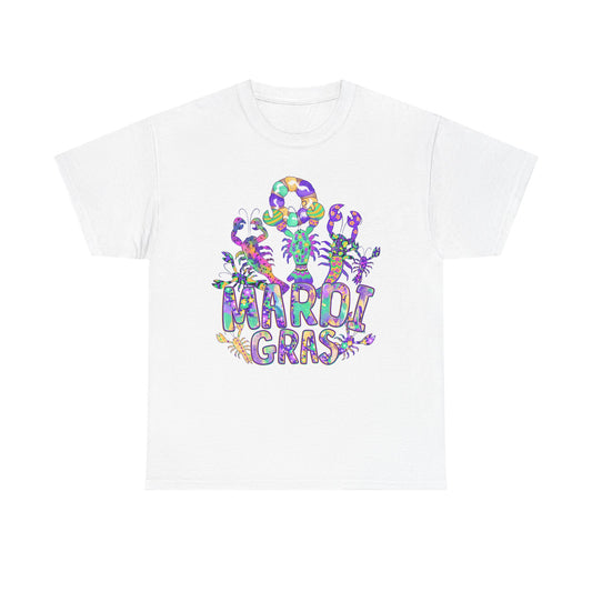 Mardi Gras Watercolor Crawfish on a Gildan T-Shirt