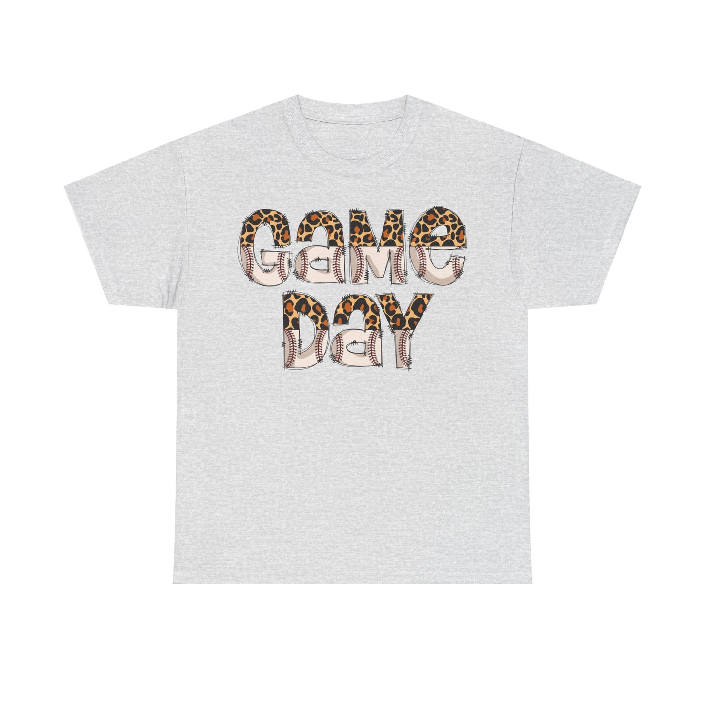 Game Day Split Leopard Print Baseball Graphic Shirt