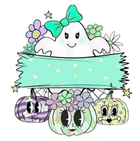 Halloween Bag Design - Ghost with Teal Bow