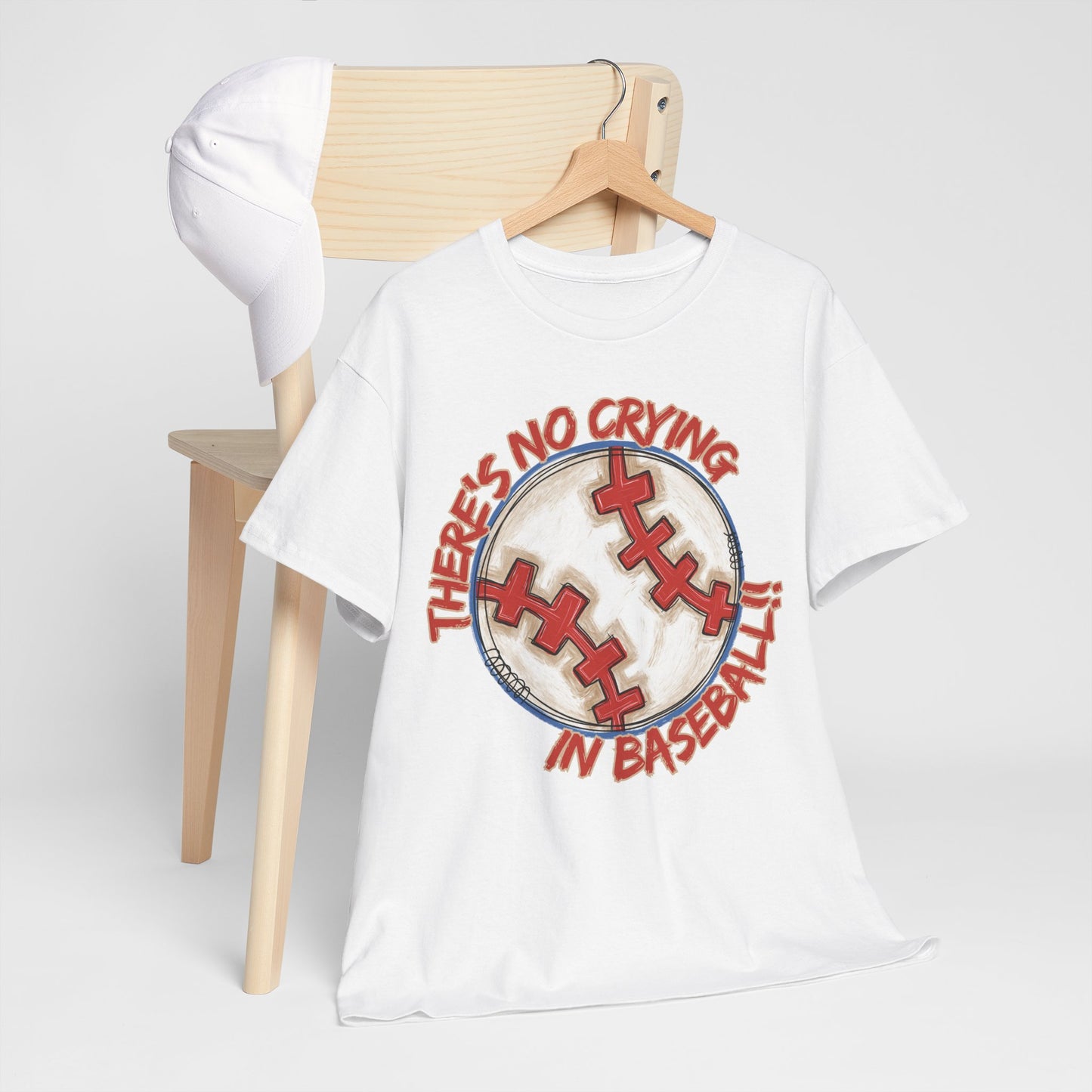 There’s No Crying in Baseball Watercolor Baseball Graphic Shirt