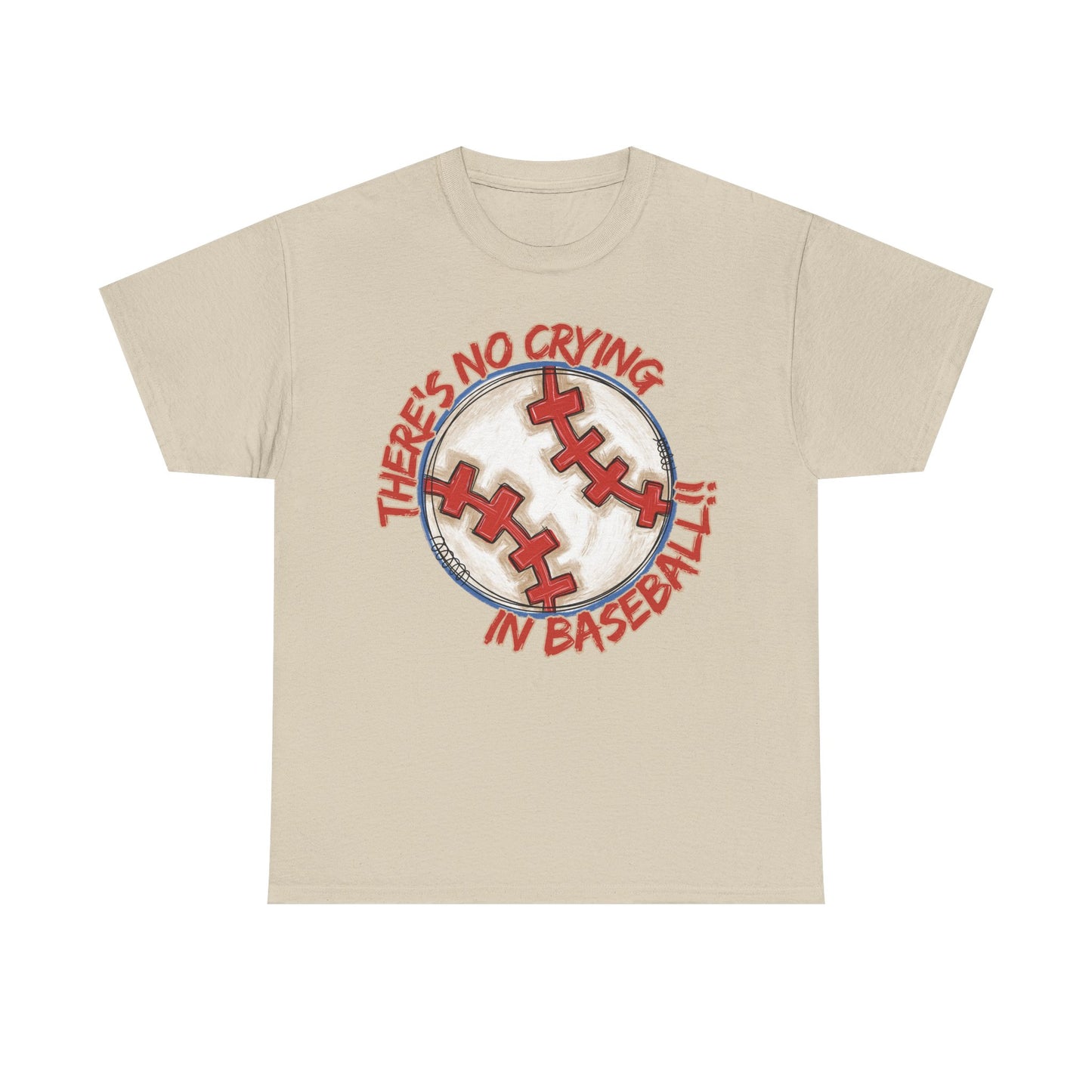 There’s No Crying in Baseball Watercolor Baseball Graphic Shirt