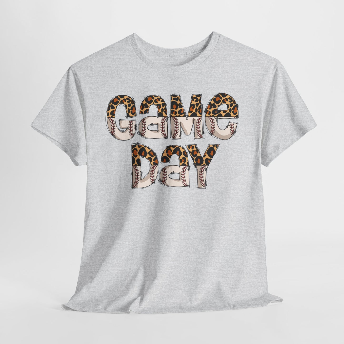 Game Day Split Leopard Print Baseball Graphic Shirt