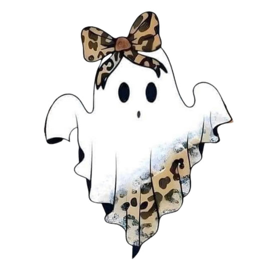 Halloween Bag Design -  Ghost with Leopard Bow