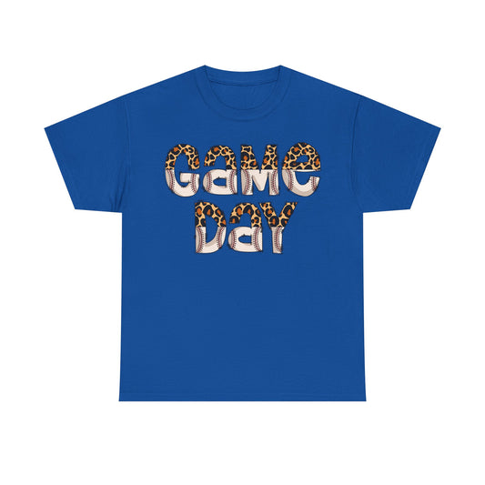 Game Day Split Leopard Print Baseball Graphic Shirt