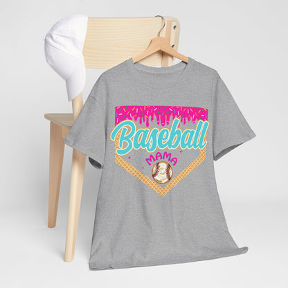 Baseball Mama Drip Tee — Ice Cream Drip Baseball Mama Graphic Shirt
