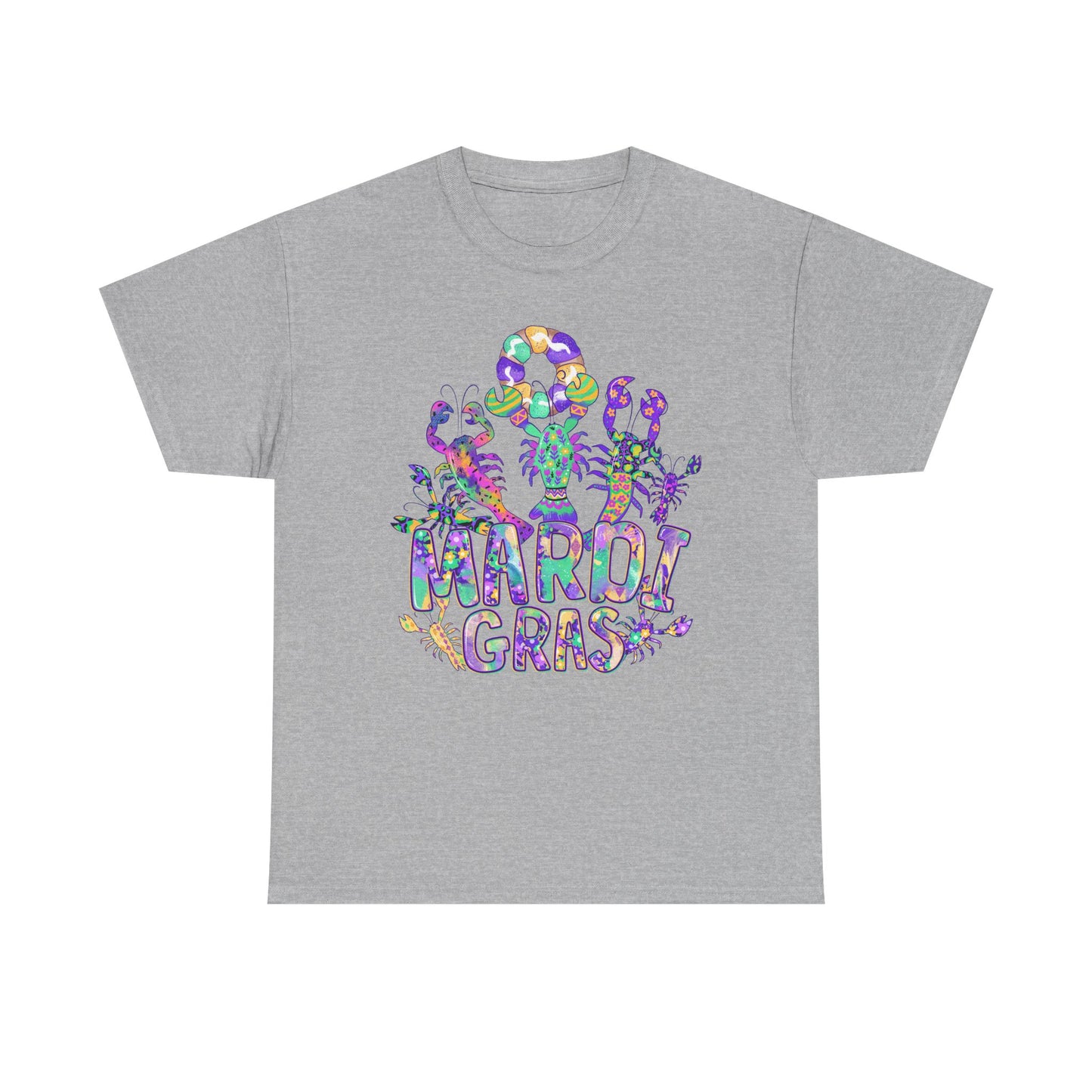 Mardi Gras Watercolor Crawfish on a Gildan T-Shirt