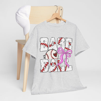 Baseball Tee — Cute Pink Bow Graphic Shirt