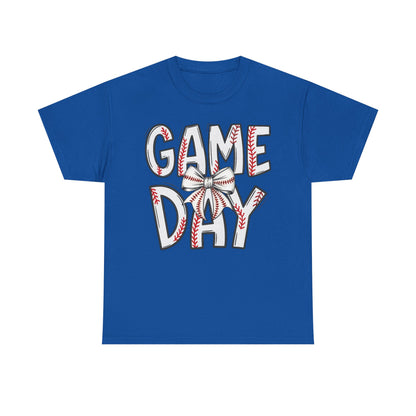 Game Day Baseball Letters Coquette Bow Graphic Shirt