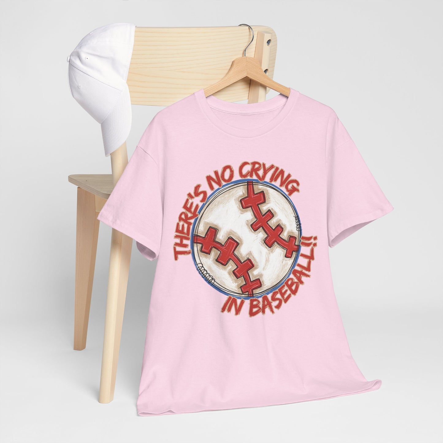 There’s No Crying in Baseball Watercolor Baseball Graphic Shirt