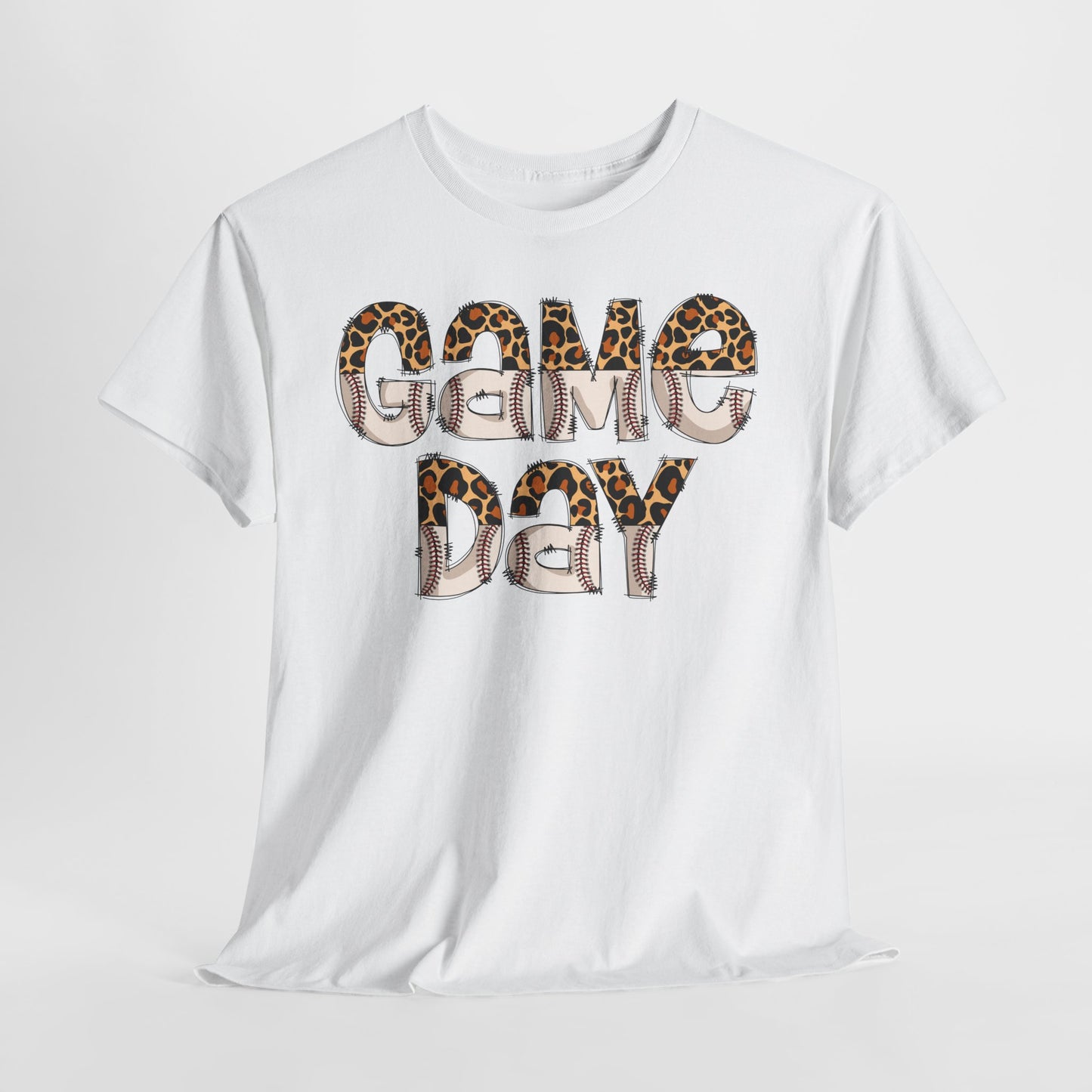 Game Day Split Leopard Print Baseball Graphic Shirt