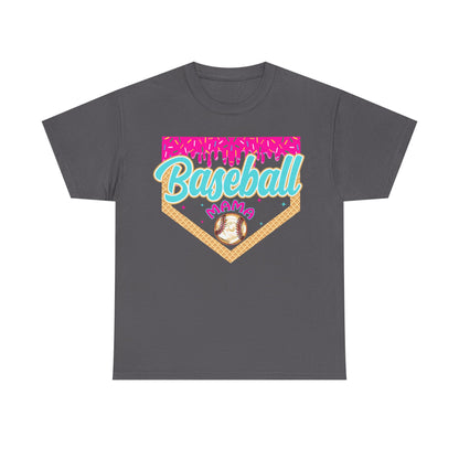 Baseball Mama Drip Tee — Ice Cream Drip Baseball Mama Graphic Shirt