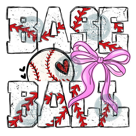 Baseball with Pink Bow