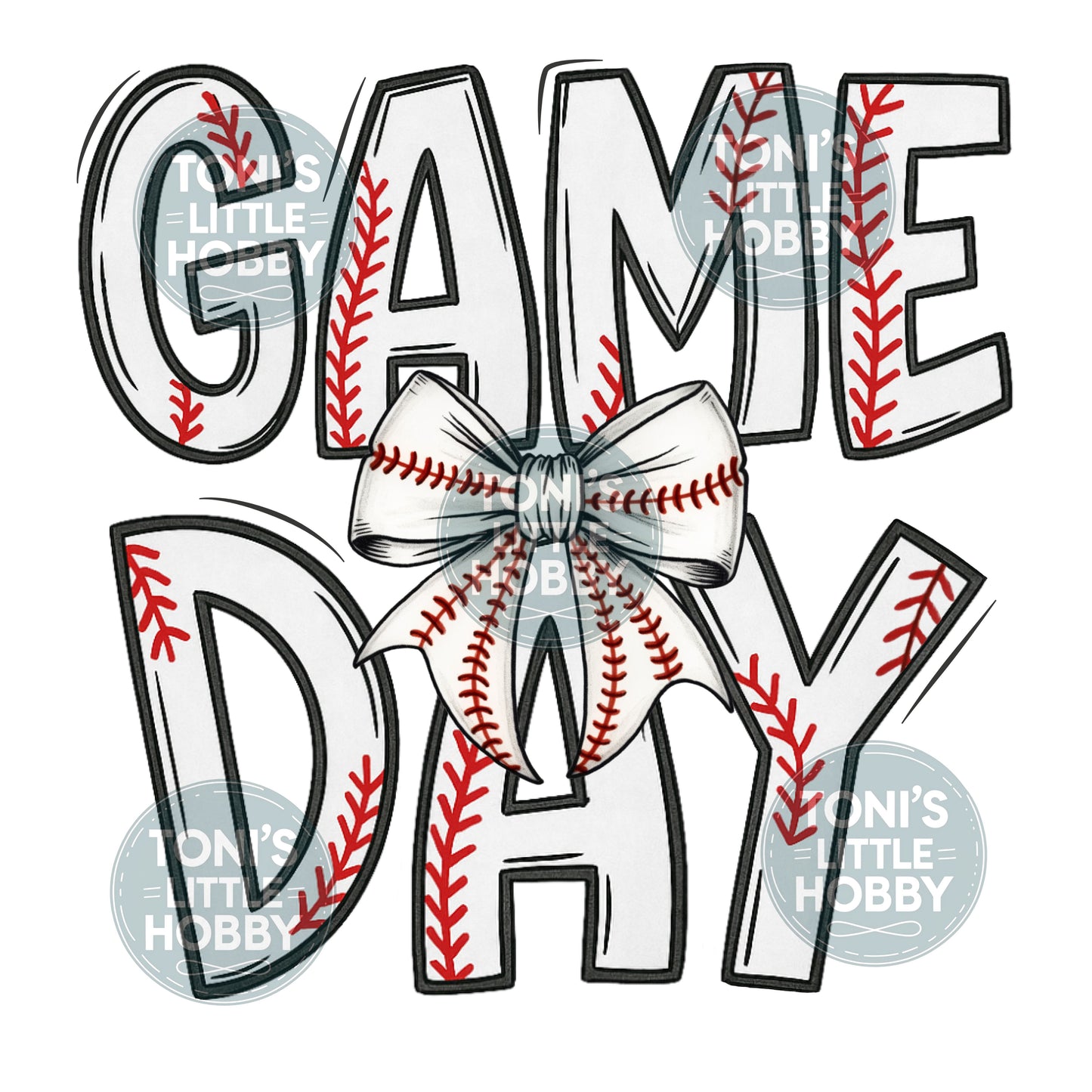 Game Day Baseball Letters Coquette Bow