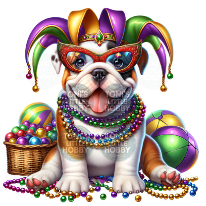Mardi Gras Jester Bulldog